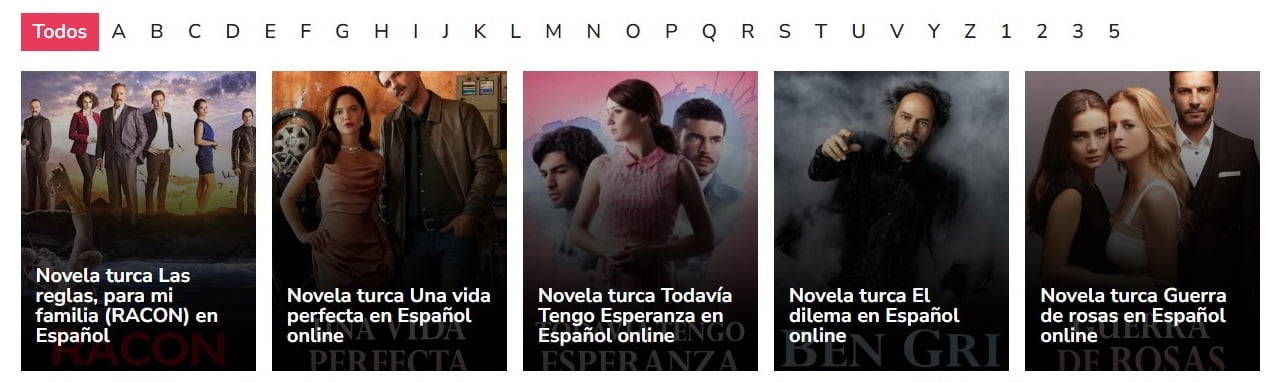 listado de todas las novelas turcas en español o subtituladas